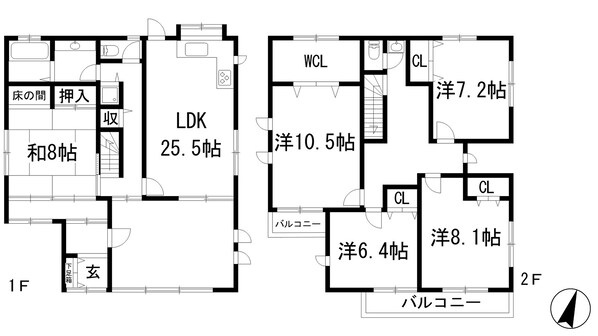 東山台3丁目戸建の物件間取画像